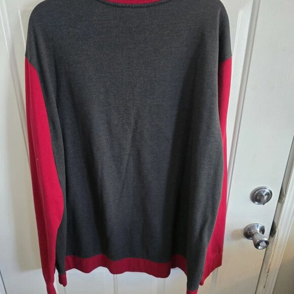 Holiday Fun! Fleece Crewneck Sweatshirt 2XLT Santa Red Dark Gray 082 - Picture 2 of 4